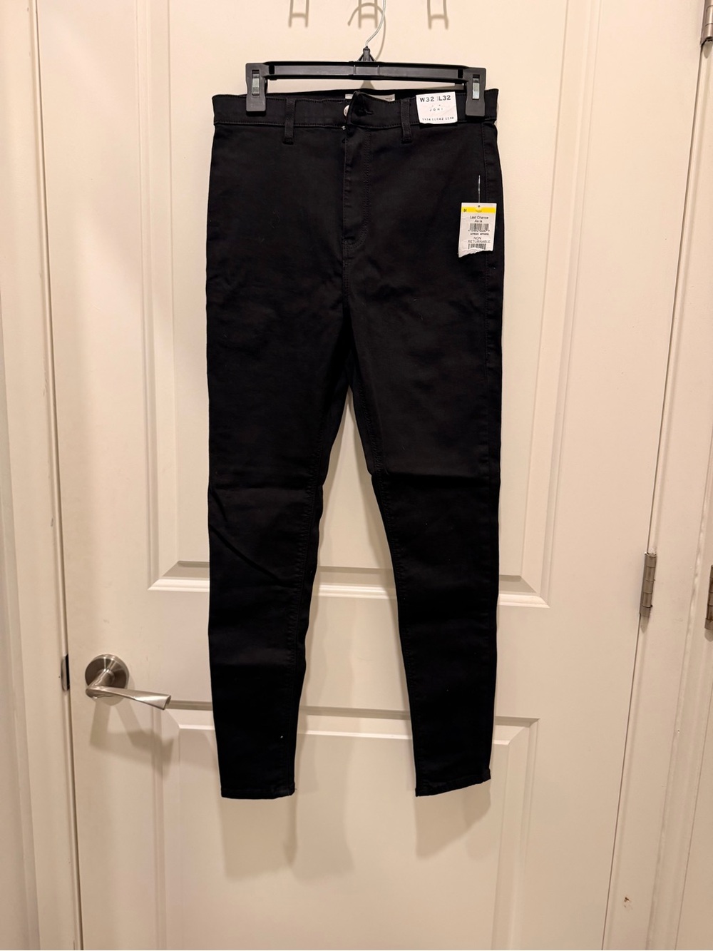 Topshop Joni Women's High-Rise Black Skinny Jeans Size W32 L32